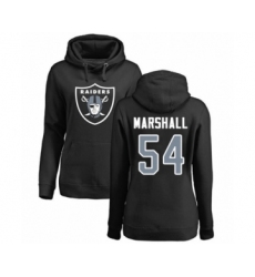 Football Women's Oakland Raiders #54 Brandon Marshall Black Name & Number Logo Pullover Hoodie