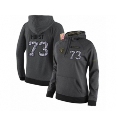 Football Women's Oakland Raiders #73 Maurice Hurst Stitched Black Anthracite Salute to Service Player Performance Hoodie