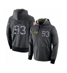 Football Men's Tampa Bay Buccaneers #93 Ndamukong Suh Stitched Black Anthracite Salute to Service Player Performance Hoodie