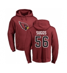 Football Arizona Cardinals #56 Terrell Suggs Maroon Name & Number Logo Pullover Hoodie