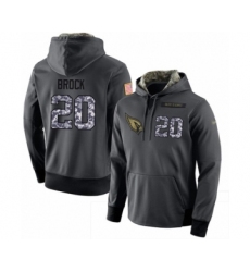 Football Men's Arizona Cardinals #20 Tramaine Brock Stitched Black Anthracite Salute to Service Player Performance Hoodie