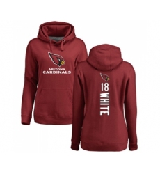 Football Women's Arizona Cardinals #18 Kevin White Maroon Backer Pullover Hoodie