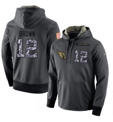 NFL Men Nike Arizona Cardinals #12 John Brown Stitched Black Anthracite Salute to Service Player Performance Hoodie