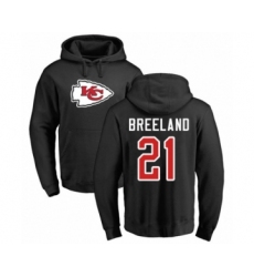 Football Kansas City Chiefs #21 Bashaud Breeland Black Name & Number Logo Pullover Hoodie