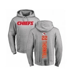Football Kansas City Chiefs #22 Juan Thornhill Ash Backer Pullover Hoodie