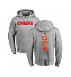 Football Kansas City Chiefs #55 Frank Clark Ash Backer Pullover Hoodie