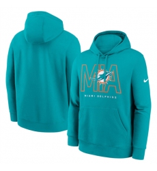 Men's Miami Dolphins Aqua Busted Play Club Fleece Pullover Hoodie
