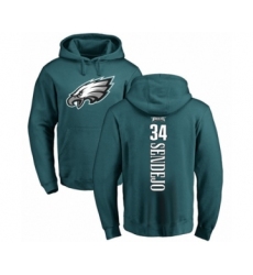 Philadelphia Eagles #34 Andrew Sendejo Green Backer Pullover Hoodie