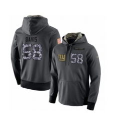 Football Men's New York Giants #58 Tae Davis Stitched Black Anthracite Salute to Service Player Performance Hoodie