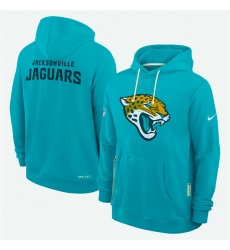 Men's Jacksonville Jaguars Aqua Sideline Standard Issue Initial Home Dri-FIT Pullover Hoodie