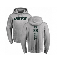 Football New York Jets #26 Le'Veon Bell Ash Backer Pullover Hoodie