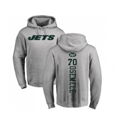 Football New York Jets #70 Kelechi Osemele Ash Backer Pullover Hoodie