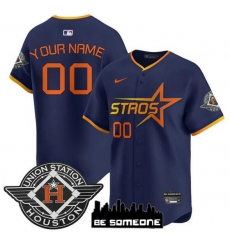 Men's Houston Astros Active Player Custom Navy 2025 City Connect Limited Stitched Baseball Jersey