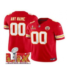 Men's Kansas City Chiefs Customized Red 2025 Super Bowl LIX FUSE Vapor Limited Jersey