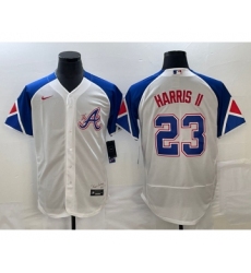 Men's Atlanta Braves #23 Michael Harris II White 2023 City Connect Flex Base Stitched Baseball Jersey