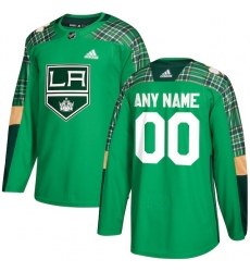 Men's Los Angeles Kings adidas Green St. Patrick's Day Custom Practice Jersey