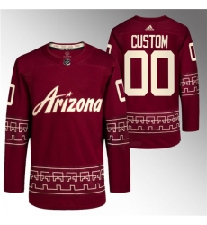 Men's Arizona Coyotes Custom Garnet Alternate Pro Jersey