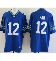 Men's Seattle Seahawks #12 Fan Limited Blue Throwback Vapor Jersey