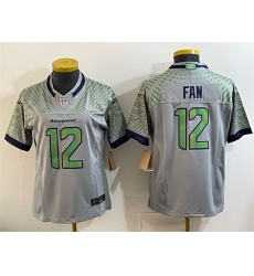 Youth Seattle Seahawks #12 Fan Grey 2025 F.U.S.E. “Rivalries” Vapor Untouchable Limited Stitched Football Jersey