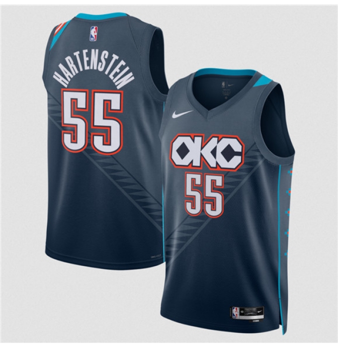Men's Oklahoma City Thunder #55 Isaiah Hartenstein Navy 2025-26 City Edition Swingman Stitched Basketball Jersey