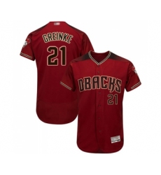 Men's Arizona Diamondbacks #21 Zack Greinke Red Alternate Authentic Collection Flex Base Baseball Jersey