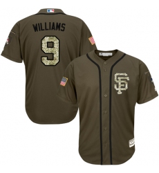 Youth Majestic San Francisco Giants #9 Matt Williams Authentic Green Salute to Service MLB Jersey