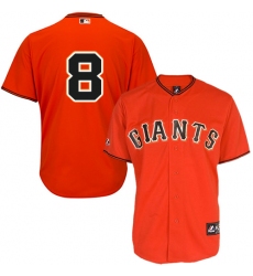 Men's Majestic San Francisco Giants #8 Hunter Pence Authentic Orange Old Style MLB Jersey