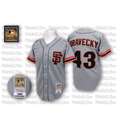 Men's Mitchell and Ness San Francisco Giants #43 Dave Dravecky Authentic Grey Throwback MLB Jersey