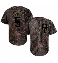 Youth Majestic New York Mets #5 David Wright Authentic Camo Realtree Collection Flex Base MLB Jersey