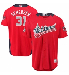 Youth Majestic Washington Nationals #31 Max Scherzer Game Red National League 2018 MLB All-Star MLB Jersey