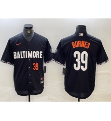 Men's Baltimore Orioles #39 Corbin Burnes Number Black 2023 City Connect Cool Base Stitched Jersey