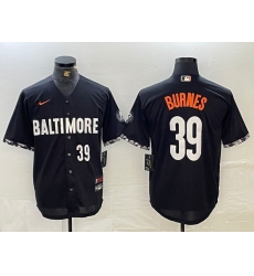 Men's Baltimore Orioles #39 Corbin Burnes Number Black 2023 City Connect Cool Base Stitched Jerseys