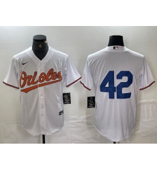 Men's Baltimore Orioles #42 Jackie Robinson White Stitched Cool Base Nike Jersey