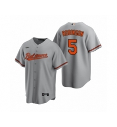 Women's Baltimore Orioles #5 Brooks Robinson Nike Gray Replica Road Jersey