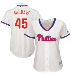 Women's Majestic Philadelphia Phillies #45 Tug McGraw Authentic Cream Alternate Cool Base MLB Jersey