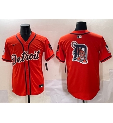 Men's Detroit Tigers Team Big Logo Orange With Vapor Premier Limited Stitched Baseball Jersey