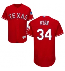 Men's Majestic Texas Rangers #34 Nolan Ryan Red Alternate Flex Base Authentic Collection MLB Jersey