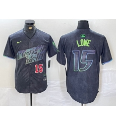 Men's Tampa Bay Rays #15 Josh Lowe Number Charcoal 2024 City Connect Limited Stitched Jerseys