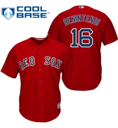 Youth Majestic Boston Red Sox #16 Andrew Benintendi Authentic Red Alternate Home Cool Base MLB Jersey