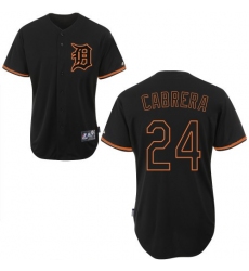 Men's Majestic Detroit Tigers #24 Miguel Cabrera Authentic Black Fashion MLB Jersey