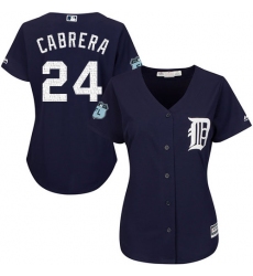 Women's Majestic Detroit Tigers #24 Miguel Cabrera Authentic Navy Blue 2017 Spring Training Cool Base MLB Jersey