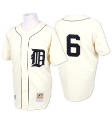 Men's Mitchell and Ness Detroit Tigers #6 Al Kaline Authentic White Throwback MLB Jersey