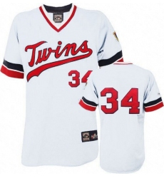 Men's Majestic Minnesota Twins #34 Kirby Puckett Replica White Cooperstown Throwback MLB Jersey