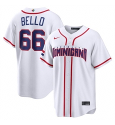 Men's Dominican Republic Baseball #66 Brayan Bello White 2026 World Baseball Classic Home Stadium Stitched Jersey