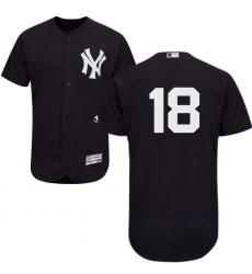 Men's Majestic New York Yankees #18 Didi Gregorius Navy Blue Alternate Flex Base Authentic Collection MLB Jersey