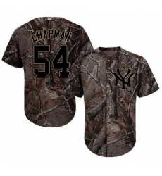 Men's Majestic New York Yankees #54 Aroldis Chapman Authentic Camo Realtree Collection Flex Base MLB Jersey