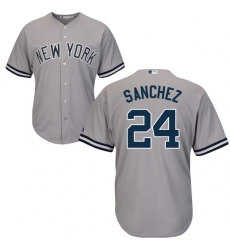 Youth Majestic New York Yankees #24 Gary Sanchez Replica Grey Road MLB Jersey