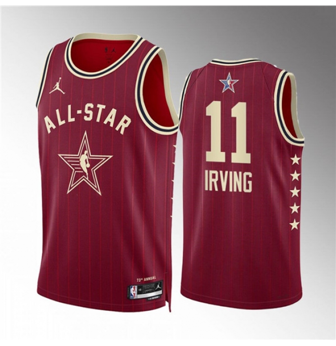 Men's 2024 All-Star #11 Kyrie Irving Crimson Stitched Basketball Jersey