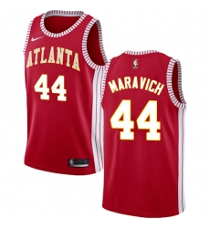 Men's Nike Atlanta Hawks #44 Pete Maravich Swingman Red NBA Jersey Statement Edition