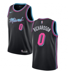 Men's Nike Miami Heat #0 Josh Richardson Swingman Black NBA Jersey - City Edition